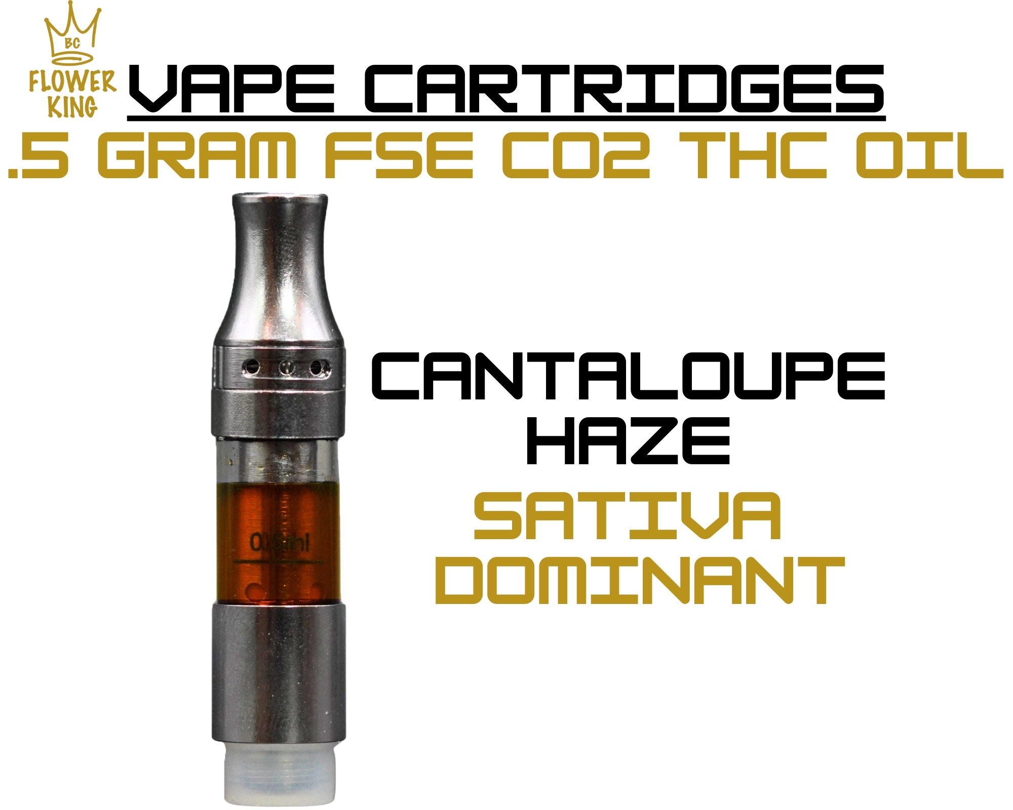 Co2 Oil Vape - Cantaloupe Haze1 FSE Co2 OIL VAPE CARTRIDGE <br> CANTALOUPE HAZE (.5 GRAM) <br> SATIVA DOMINANT - Image 1